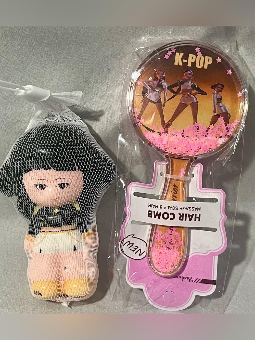 Squishy K-pop Zoey & Glittery K-pop Hairbrush Bundle